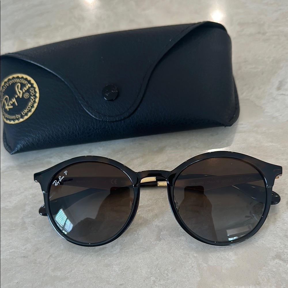 Ray-Ban Dark Brown Round Sunglasses